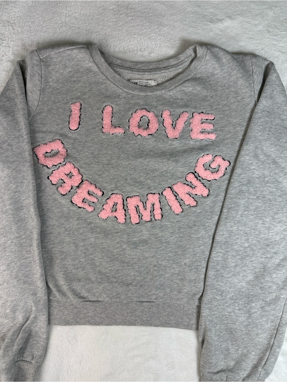 H&M Light Gray Crewneck Sweatshirt with Pink